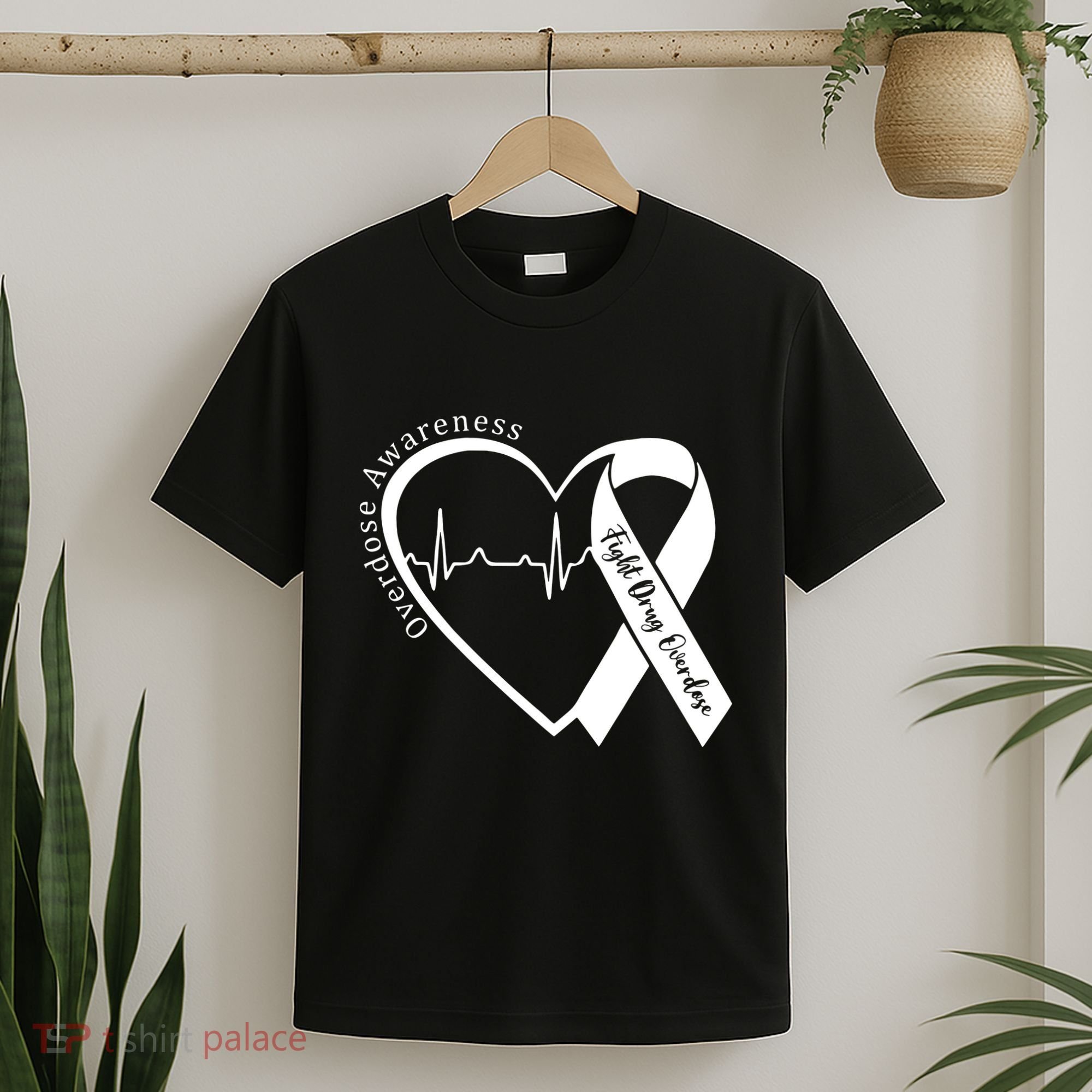 Overdose Awareness Purple Ribbon Drug Addiction Recovery T-Shirt