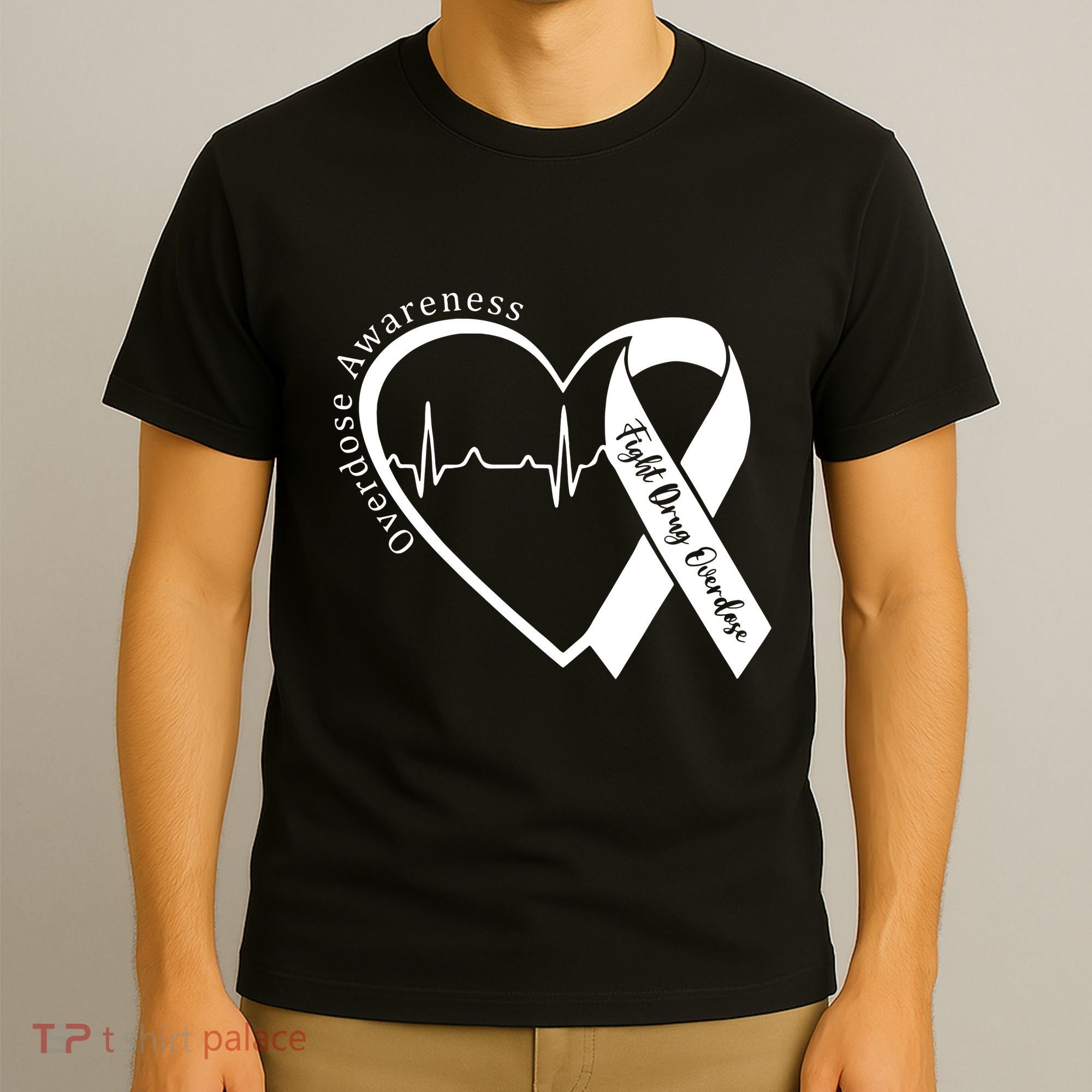 Overdose Awareness Purple Ribbon Drug Addiction Recovery T-Shirt