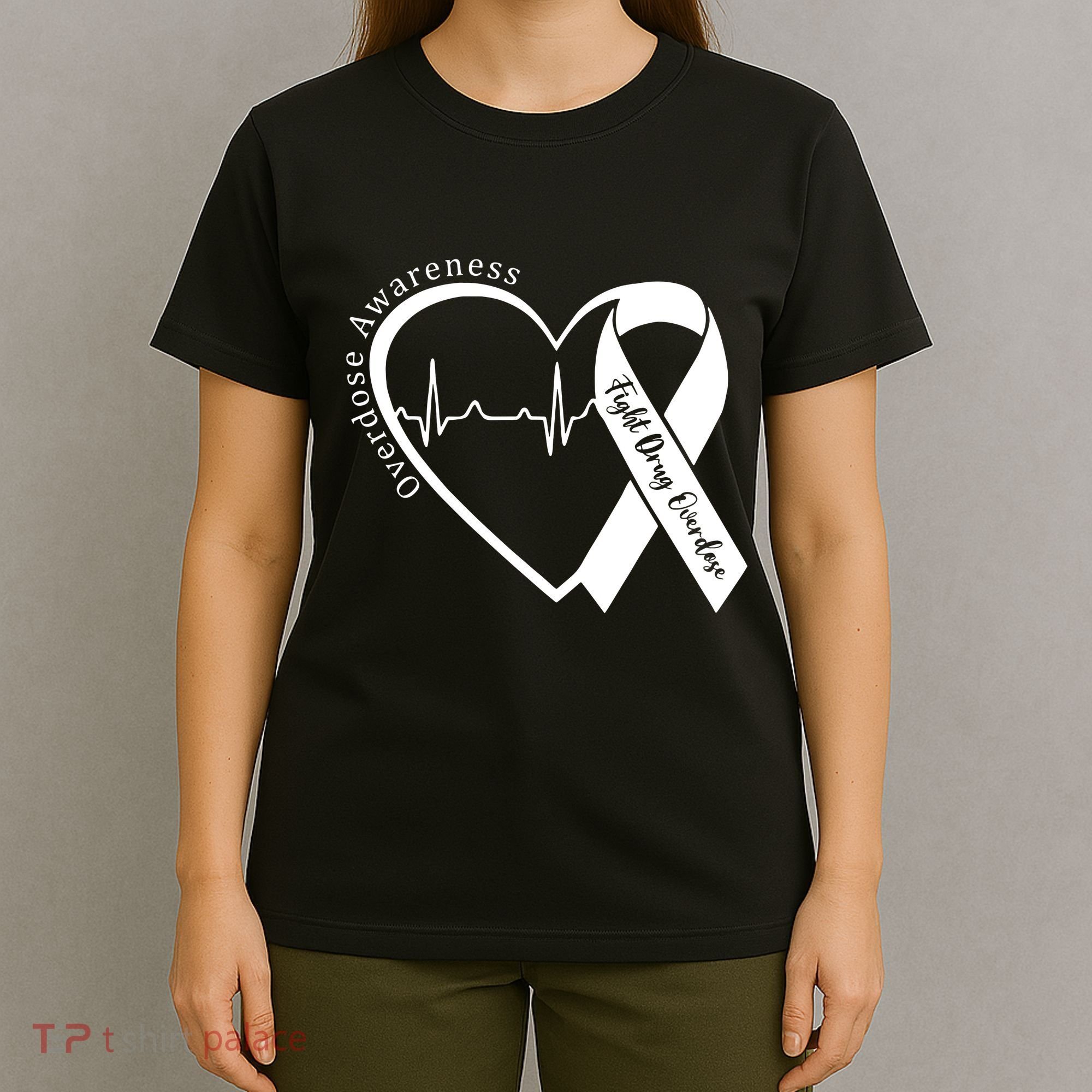 Overdose Awareness Purple Ribbon Drug Addiction Recovery T-Shirt