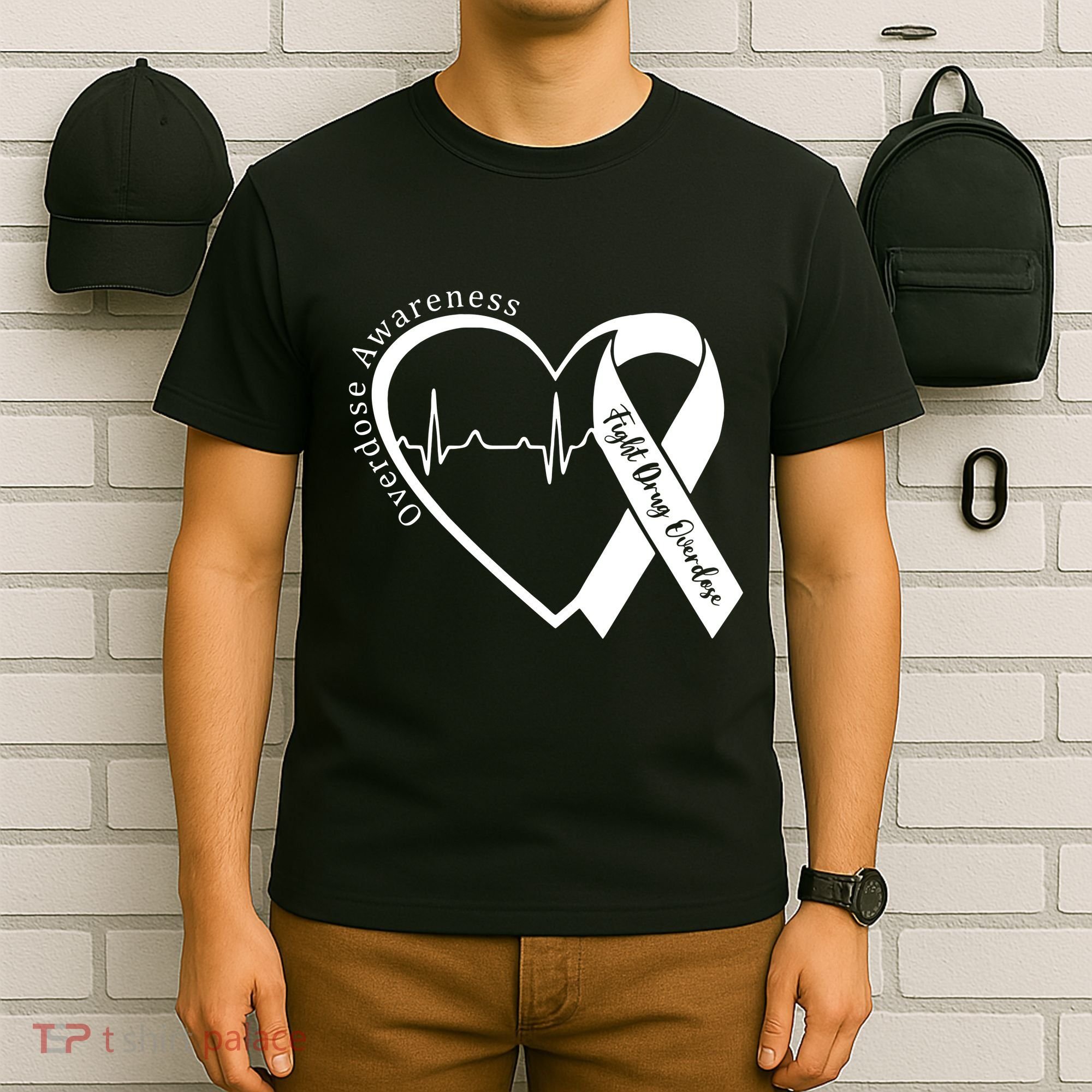 Overdose Awareness Purple Ribbon Drug Addiction Recovery T-Shirt
