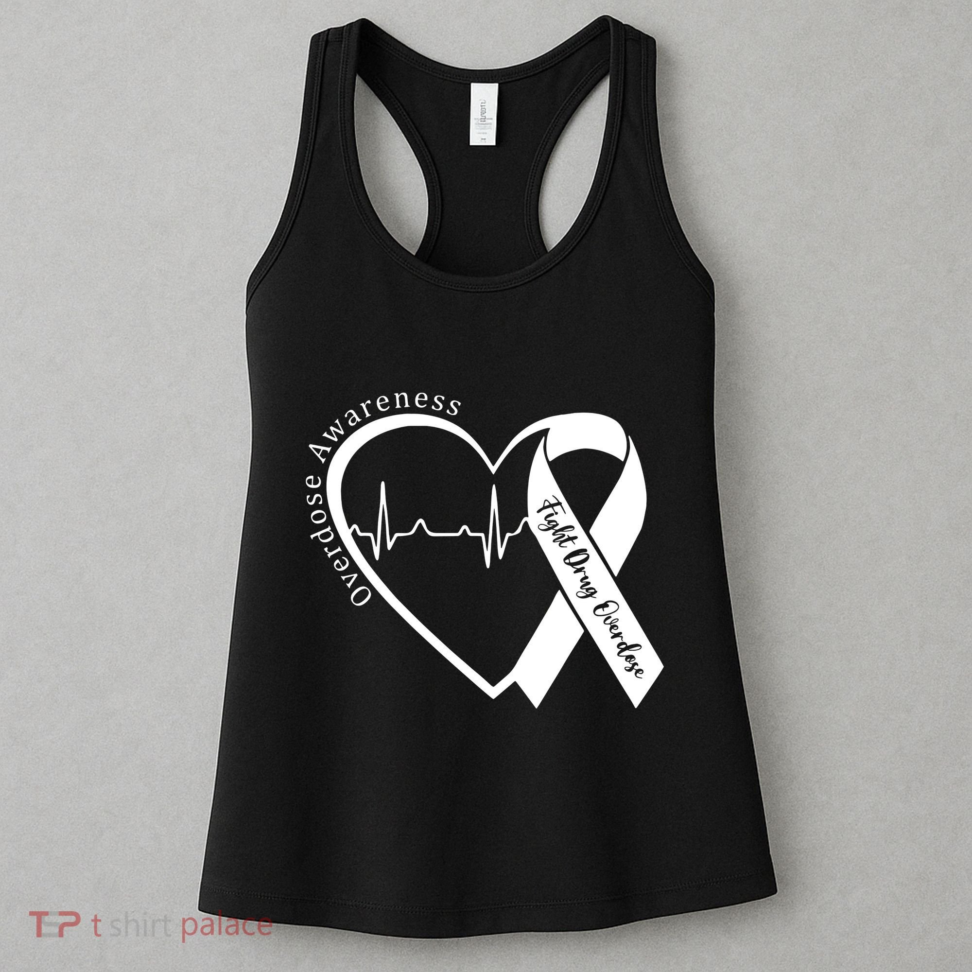 Overdose Awareness Purple Ribbon Drug Addiction Recovery Women's Tank Top