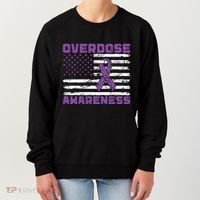 Overdose Awareness Purple Ribbon Drug Addiction Women's Sweatshirt thumb 0