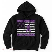 Overdose Awareness Purple Ribbon Drug Addiction Hoodie thumb 0