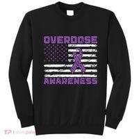Overdose Awareness Purple Ribbon Drug Addiction Sweatshirt thumb 0