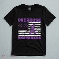 Overdose Awareness Purple Ribbon Drug Addiction T-Shirt thumb 5