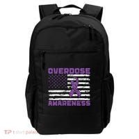 Overdose Awareness Purple Ribbon Drug Addiction Backpack thumb 0