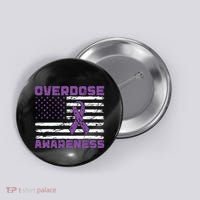 Overdose Awareness Purple Ribbon Drug Addiction Button thumb 0
