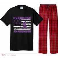 Overdose Awareness Purple Ribbon Drug Addiction Pajama Set thumb 0