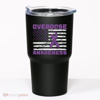 Overdose Awareness Purple Ribbon Drug Addiction Tumbler thumb 0