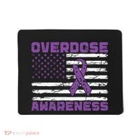 Overdose Awareness Purple Ribbon Drug Addiction Mousepad thumb 0