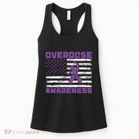 Overdose Awareness Purple Ribbon Drug Addiction Women's Tank Top thumb 0
