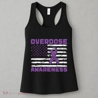 Overdose Awareness Purple Ribbon Drug Addiction Women's Tank Top thumb 3