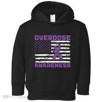 Overdose Awareness Purple Ribbon Drug Addiction Toddler Hoodie thumb 0