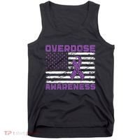Overdose Awareness Purple Ribbon Drug Addiction Tank Top thumb 0