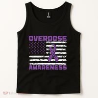 Overdose Awareness Purple Ribbon Drug Addiction Tank Top thumb 2