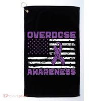 Overdose Awareness Purple Ribbon Drug Addiction Golf Towel thumb 0
