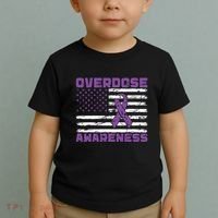 Overdose Awareness Purple Ribbon Drug Addiction Toddler T-Shirt thumb 2