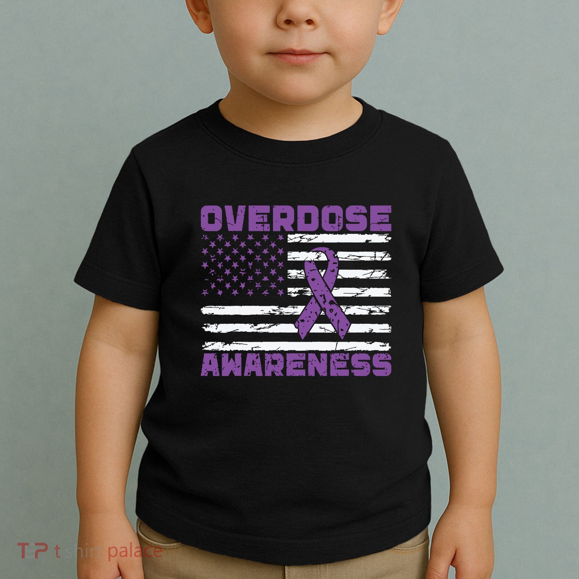 Overdose Awareness Purple Ribbon Drug Addiction Toddler T-Shirt