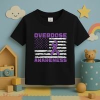 Overdose Awareness Purple Ribbon Drug Addiction Toddler T-Shirt thumb 3