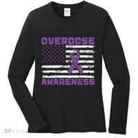 Overdose Awareness Purple Ribbon Drug Addiction Women's Long Sleeve Shirt thumb 0