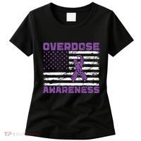 Overdose Awareness Purple Ribbon Drug Addiction Women's T-Shirt thumb 0
