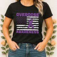 Overdose Awareness Purple Ribbon Drug Addiction Women's T-Shirt thumb 2