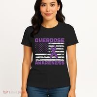Overdose Awareness Purple Ribbon Drug Addiction Women's T-Shirt thumb 4