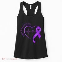 Overdose Awareness Purple Ribbon Drug Addiction Recovery Women's Tank Top thumb 0