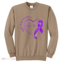 Overdose Awareness Purple Ribbon Drug Addiction Recovery Sweatshirt thumb 0