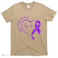 Overdose Awareness Purple Ribbon Drug Addiction Recovery T-Shirt thumb 0