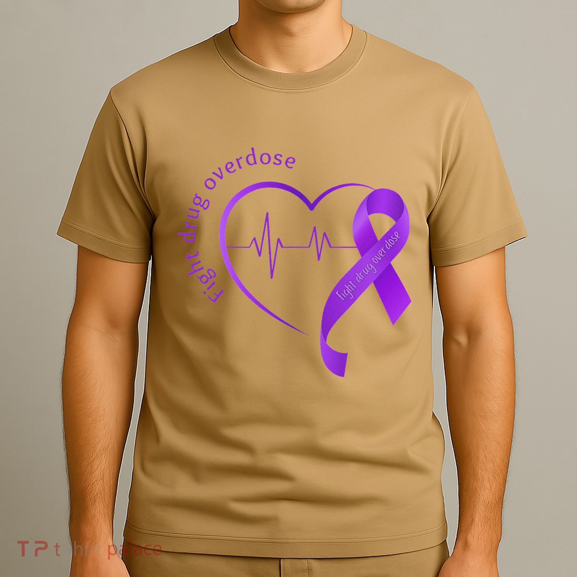 Overdose Awareness Purple Ribbon Drug Addiction Recovery T-Shirt