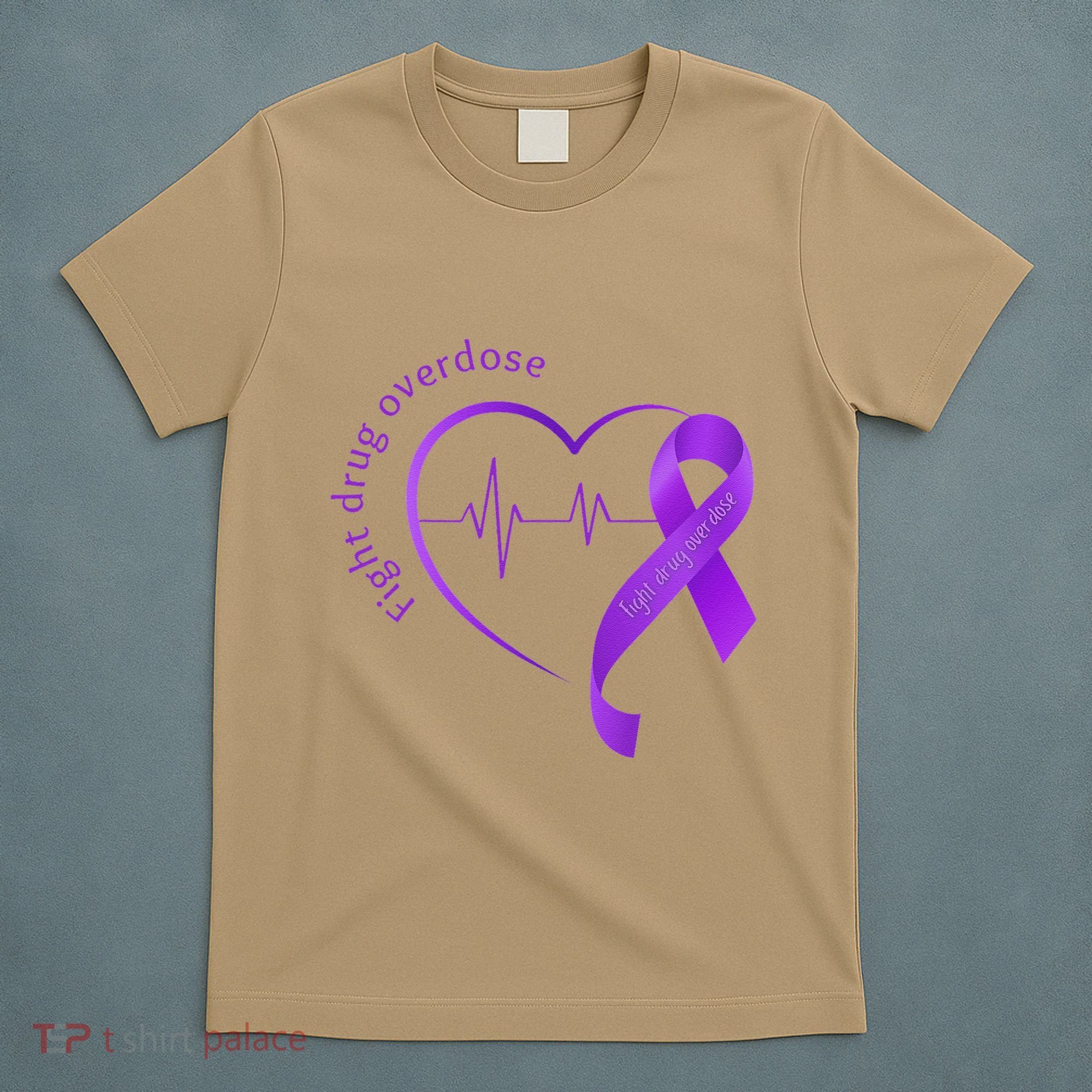 Overdose Awareness Purple Ribbon Drug Addiction Recovery T-Shirt