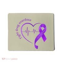 Overdose Awareness Purple Ribbon Drug Addiction Recovery Mousepad thumb 0