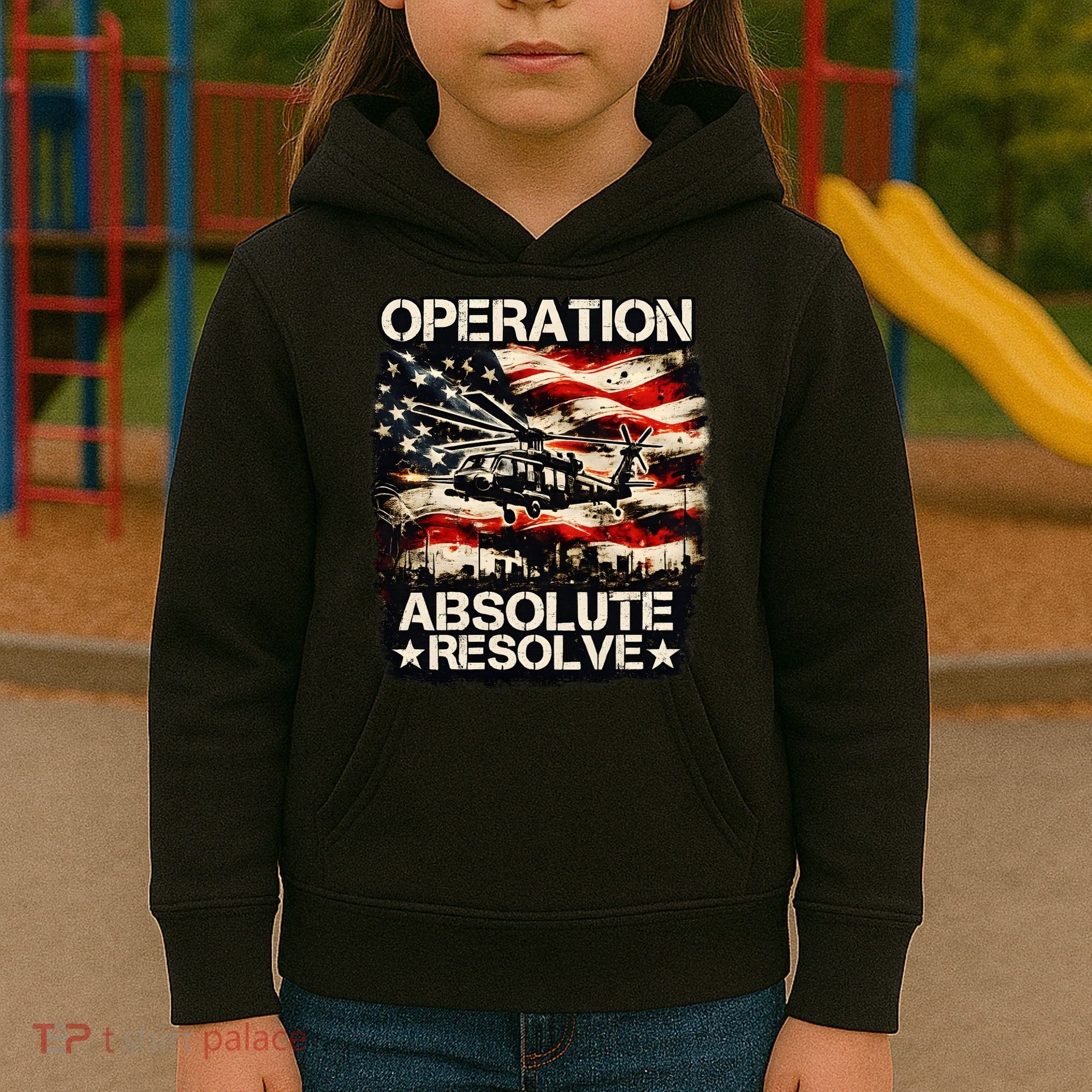 Operation Absolute Resolve Venezuela Mission Kids Hoodie