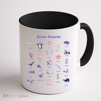 Ocean Animals Sea Marine Biology With Fish For Summer Coffee Mug thumb 1