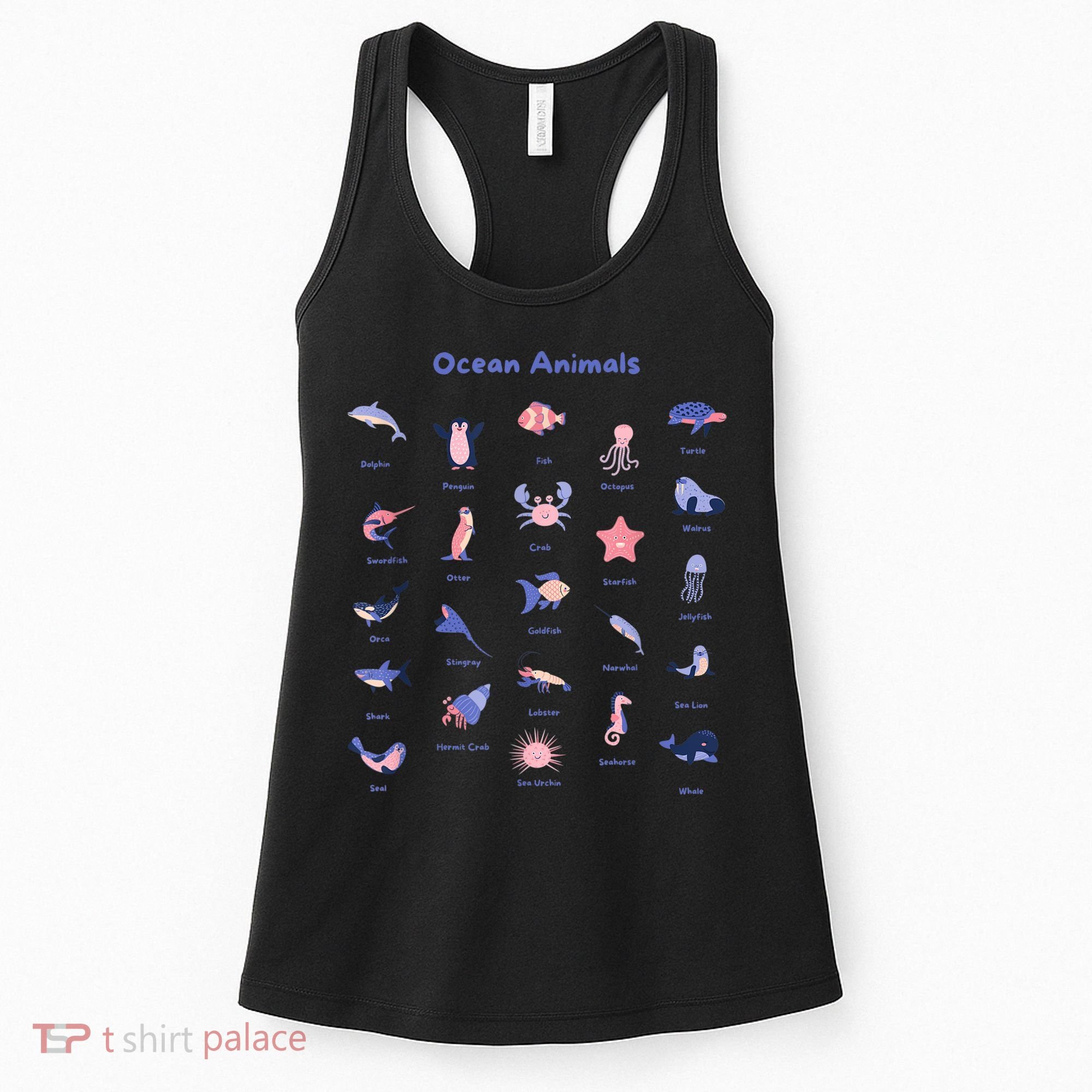 Ocean Animals Sea Marine Biology With Fish For Summer Women's Tank Top