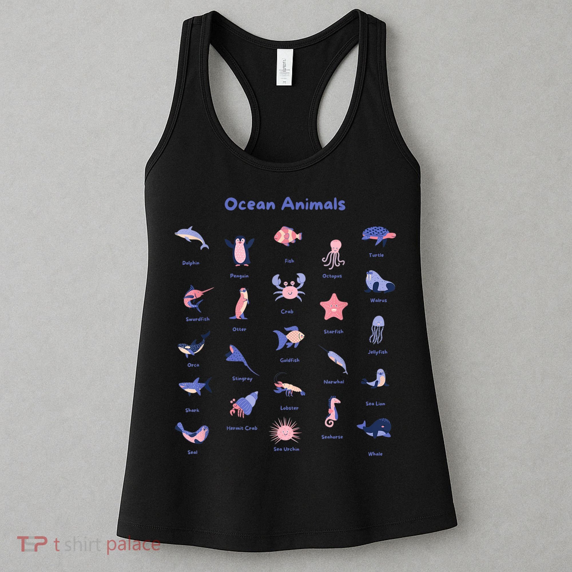 Ocean Animals Sea Marine Biology With Fish For Summer Women's Tank Top