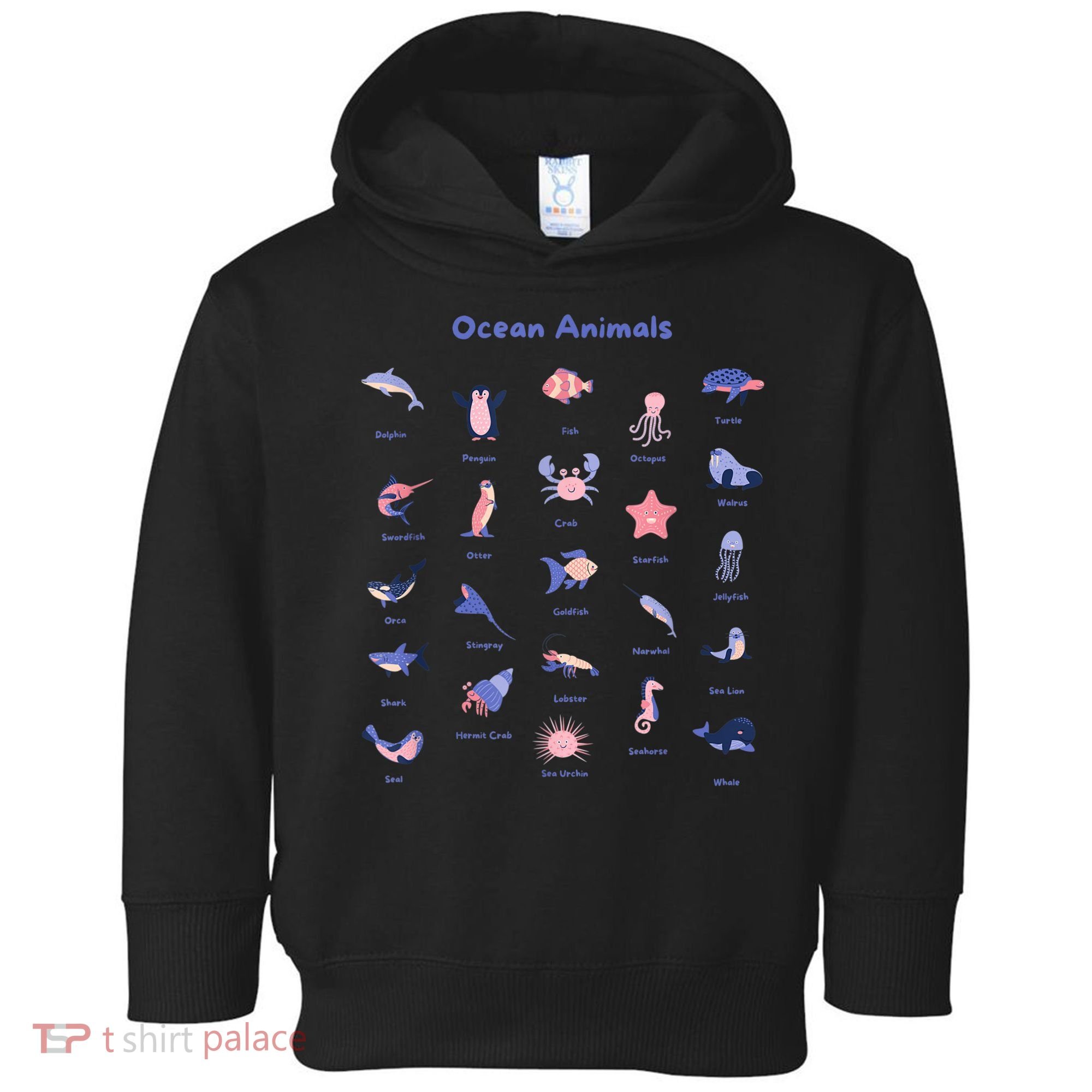 Ocean Animals Sea Marine Biology With Fish For Summer Toddler Hoodie