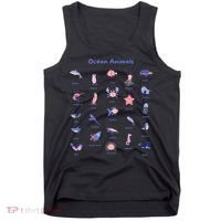 Ocean Animals Sea Marine Biology With Fish For Summer Tank Top thumb 0