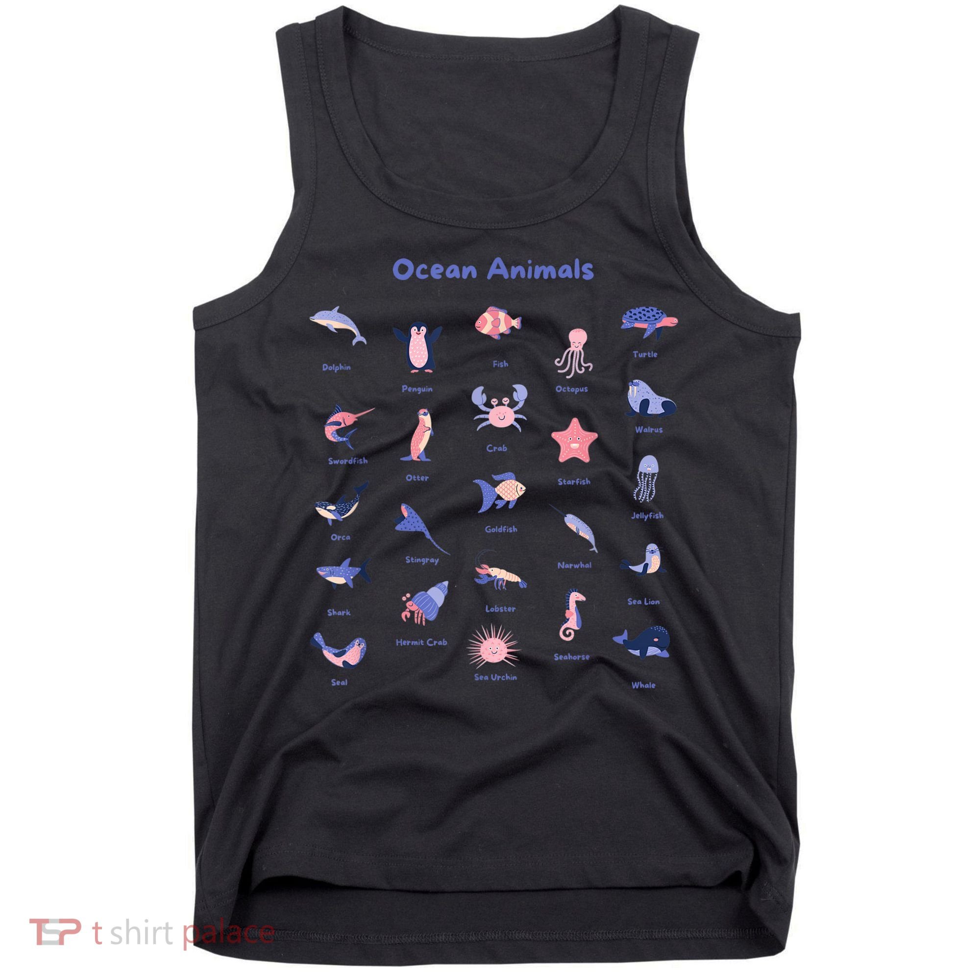 Ocean Animals Sea Marine Biology With Fish For Summer Tank Top
