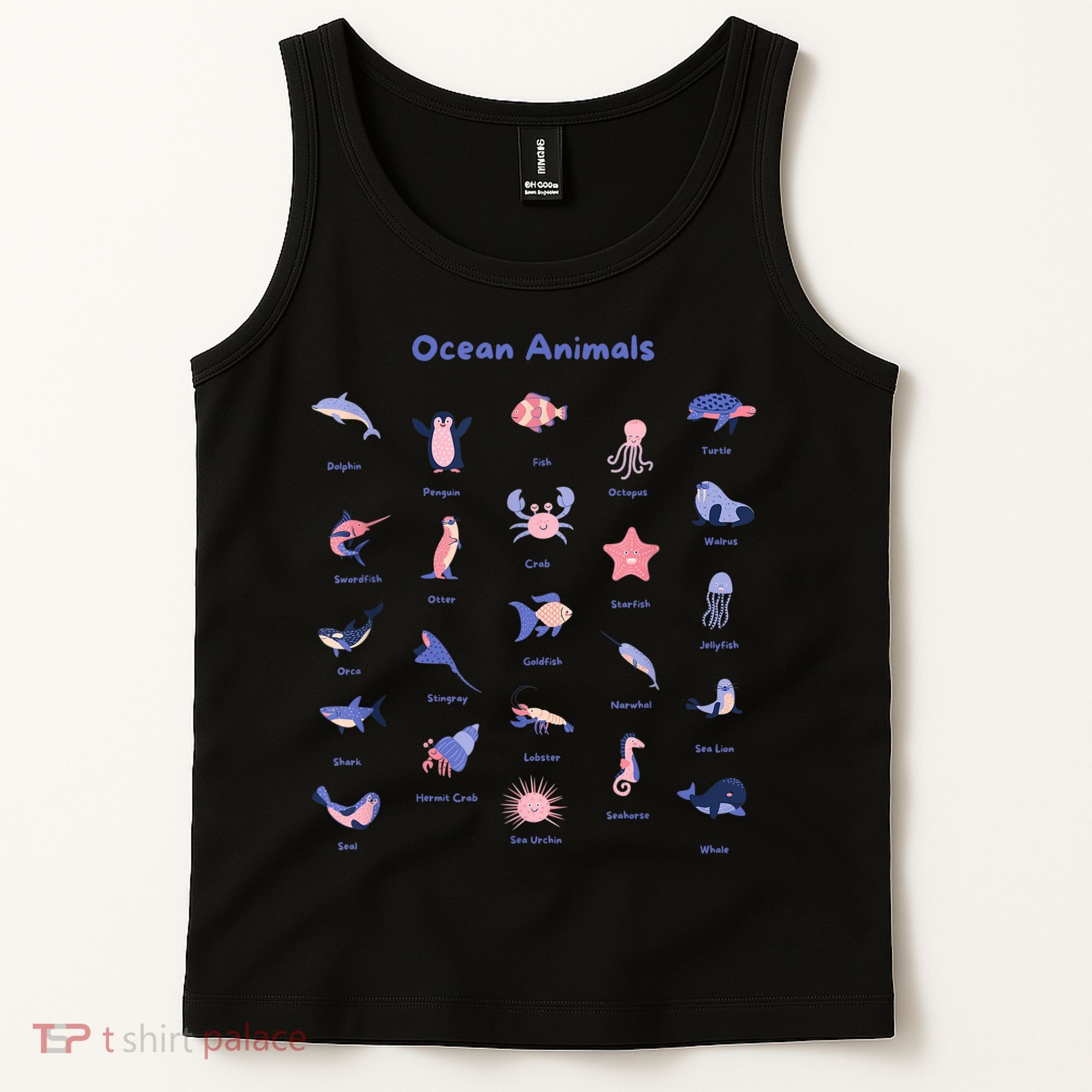 Ocean Animals Sea Marine Biology With Fish For Summer Tank Top
