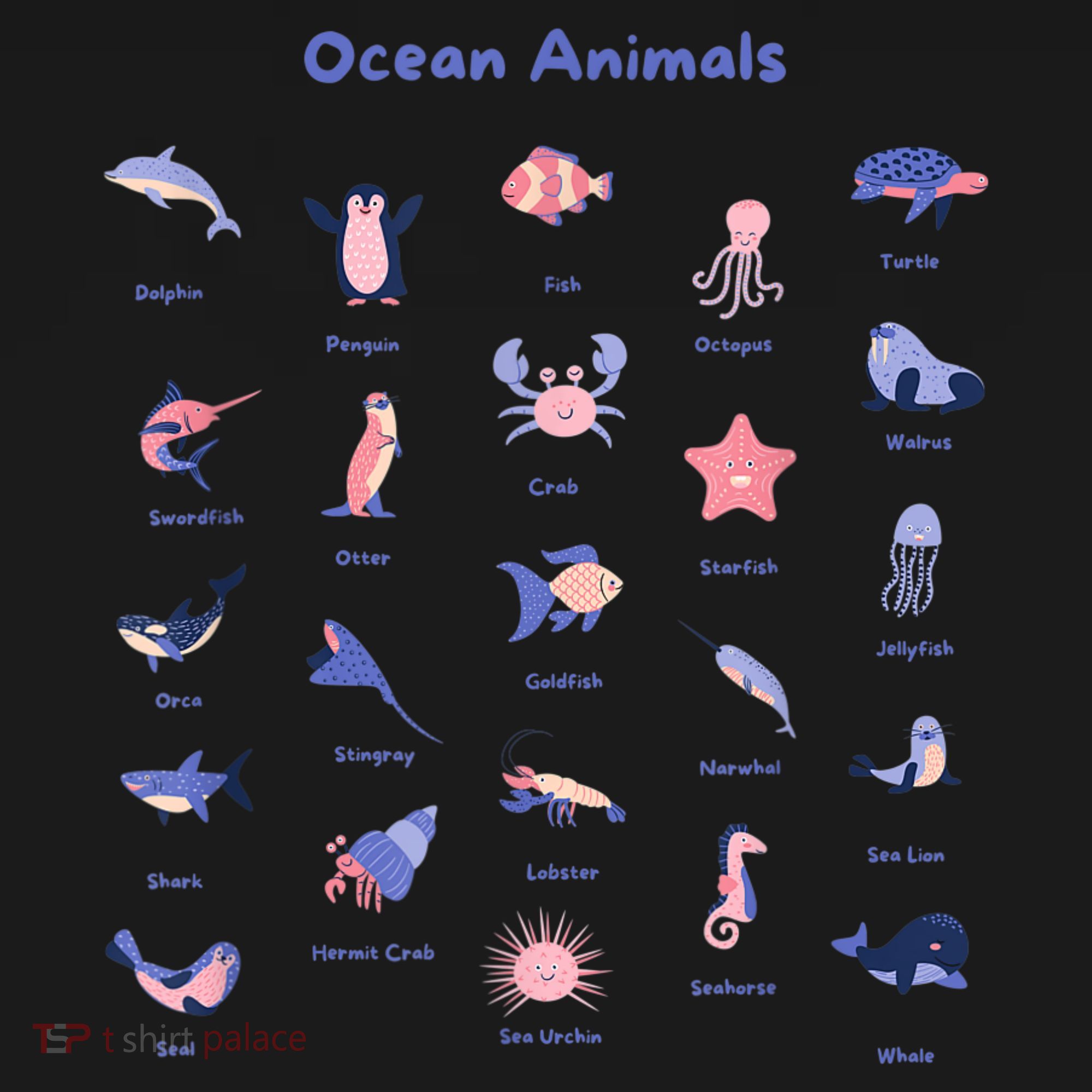 Ocean Animals Sea Marine Biology With Fish For Summer Tank Top