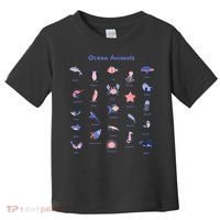 Ocean Animals Sea Marine Biology With Fish For Summer Toddler T-Shirt thumb 0