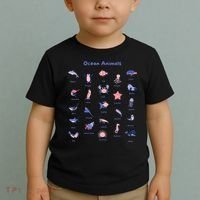 Ocean Animals Sea Marine Biology With Fish For Summer Toddler T-Shirt thumb 2