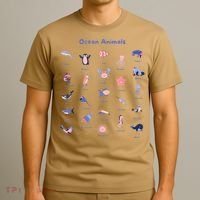 Ocean Animals Sea Marine Biology With Fish For Summer T-Shirt thumb 3