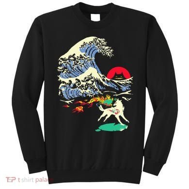 Okami Amaterasu Sun God Wolf The Great Wave Video Game Sweatshirt
