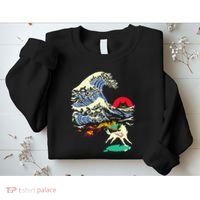 Okami Amaterasu Sun God Wolf The Great Wave Video Game Sweatshirt thumb 2