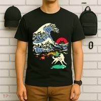 Okami Amaterasu Sun God Wolf The Great Wave Video Game T-Shirt thumb 6