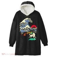 Okami Amaterasu Sun God Wolf The Great Wave Video Game Hooded Wearable Blanket thumb 0