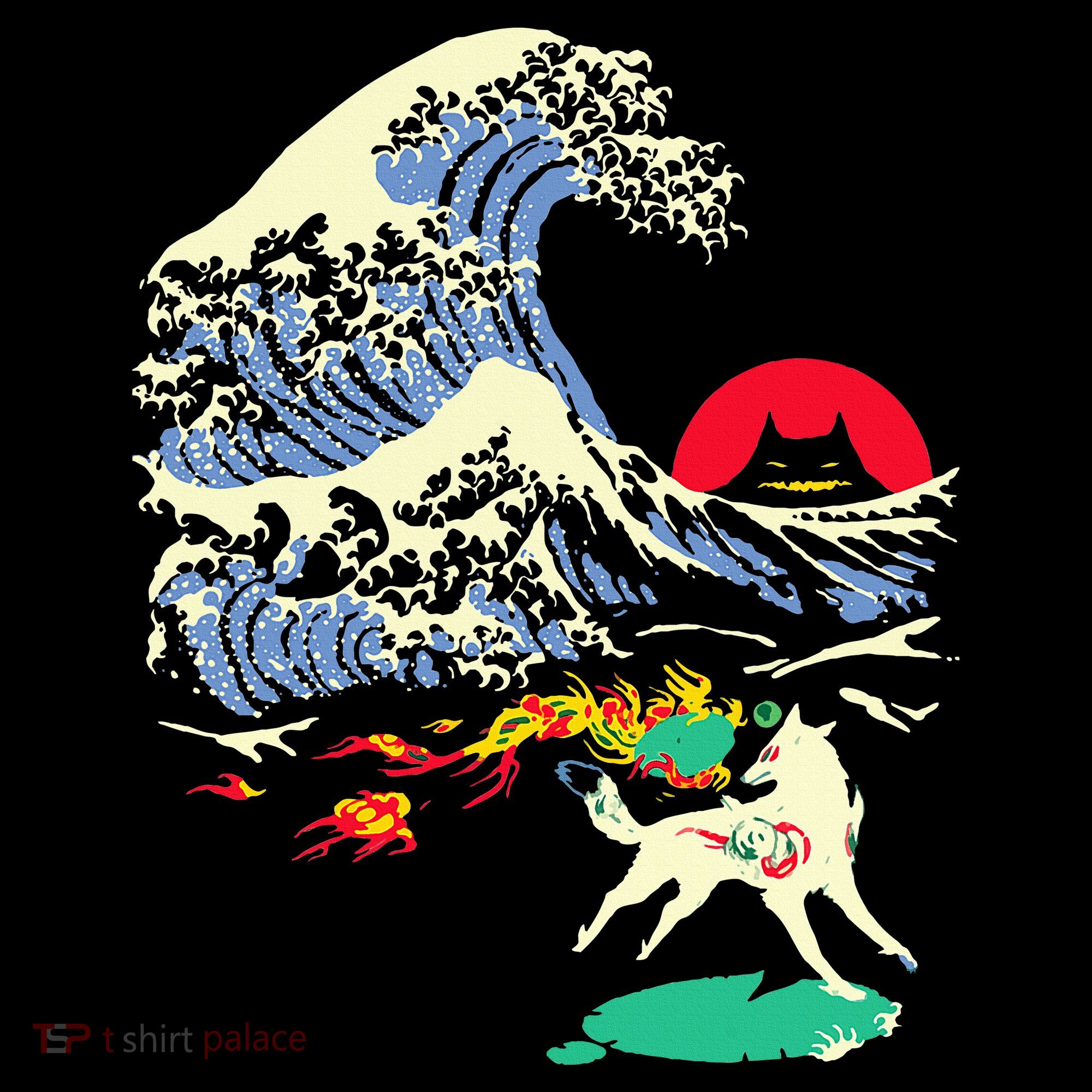 Okami Amaterasu Sun God Wolf The Great Wave Video Game Women's Hoodie